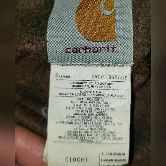 Vintage Carhartt Canvas Duck Blanket Lined Chore Jacket - Picture 10 of 10